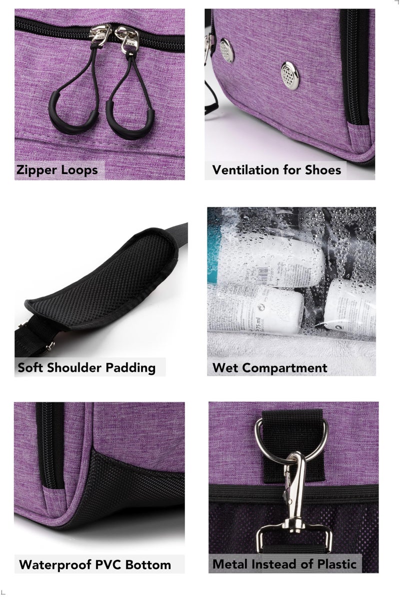 FitgriffÂ® Gym Bag for Men & Women with Shoe & Wet Compartment - Duffle Bag for Travel, Sports, Fitness & Workout (Purple, 19 x 10 x 10â€³ (Small)) - Image 2